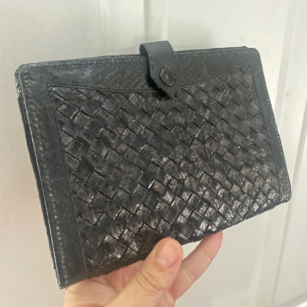 Real Snake Skin Woven Leather Wallet